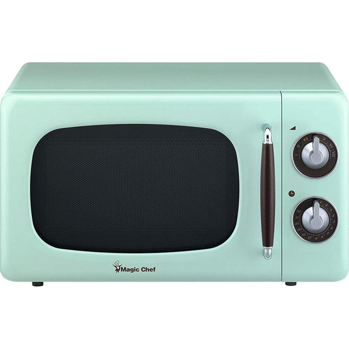 Magic Chef 0.7 Cu Ft 700 Watt Retro Countertop Microwave - MCD770CB (Mint Green) - Open Box
