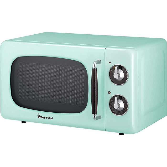 Magic Chef 0.7 Cu Ft 700 Watt Retro Countertop Microwave - MCD770CB (Mint Green) - Open Box