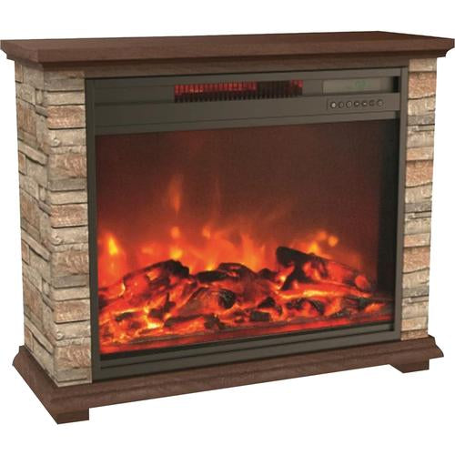 Lifesmart USED FP1215 Infrared Quartz Fireplace Heater in Faux Stone (3 Heat settings)