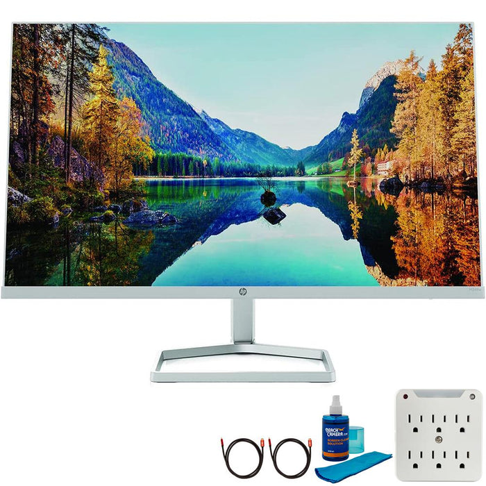Hewlett Packard M24fw 24" FHD IPS LED Computer Desktop Monitor + 2x HDMI Cable + Adapter Pack