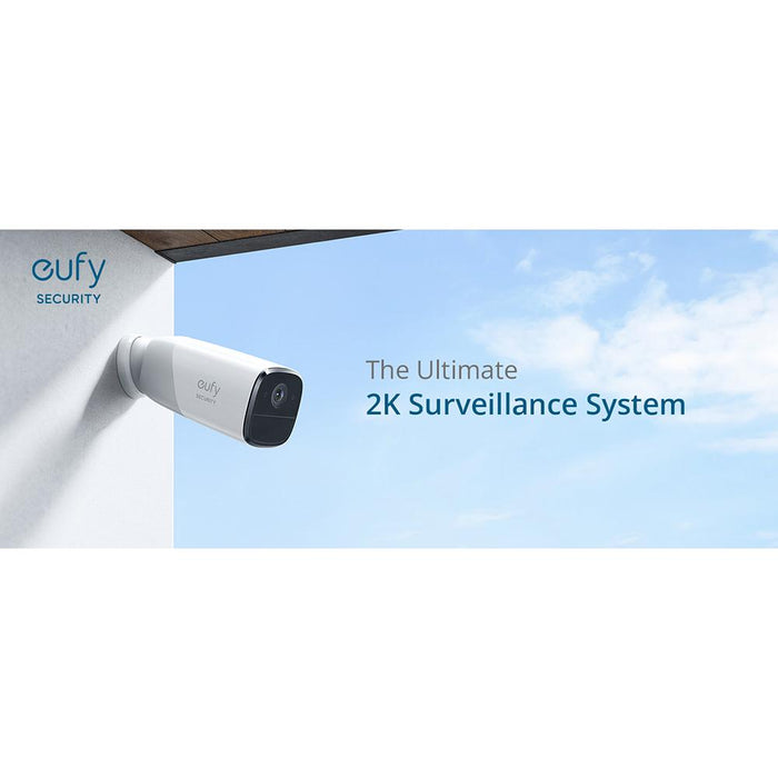 Eufy Cam 2 Pro 2K Indoor/Outdoor 2-Camera Security System - White