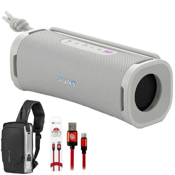 Sony (SRS-ULT10B) Portable Bluetooth Speaker 2024 White + Sling Backpack Bundle