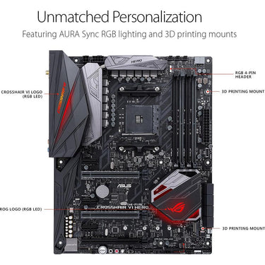 ASUS - MOTHERBOARDS AM4 DDR4 M.2 USB 3.1 ATX X370 ONBOARD 11AC WL AURA SYNC