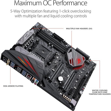 ASUS - MOTHERBOARDS AM4 DDR4 M.2 USB 3.1 ATX X370 ONBOARD 11AC WL AURA SYNC