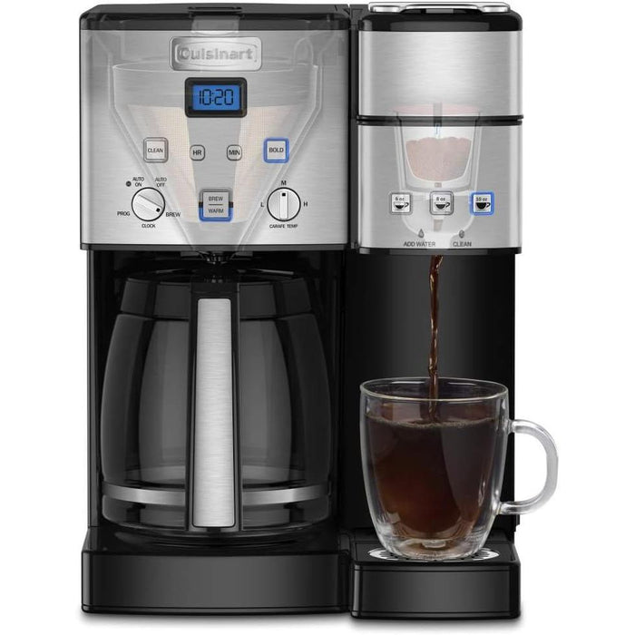 Cuisinart 12 Cup Drip Brewer/Single Serve Coffee Maker (Renewed) + 2 Year Protection Pack