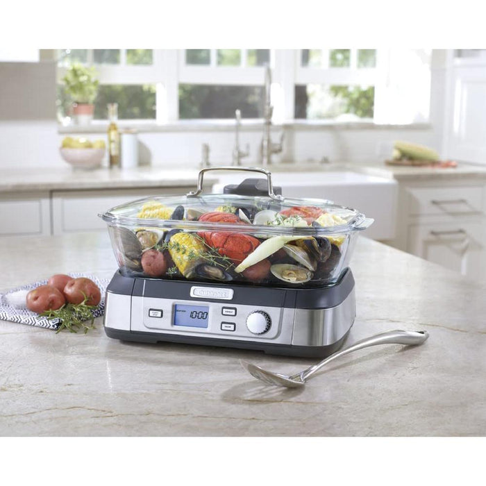 Cuisinart STM-1000 Cook Fresh Digital Glass Steamer (Renewed) + 2 Year Protection Pack