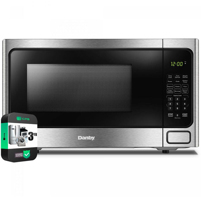 Danby Designer 1.1 cu. ft. Countertop Microwave in Steel with 3 Year Warranty