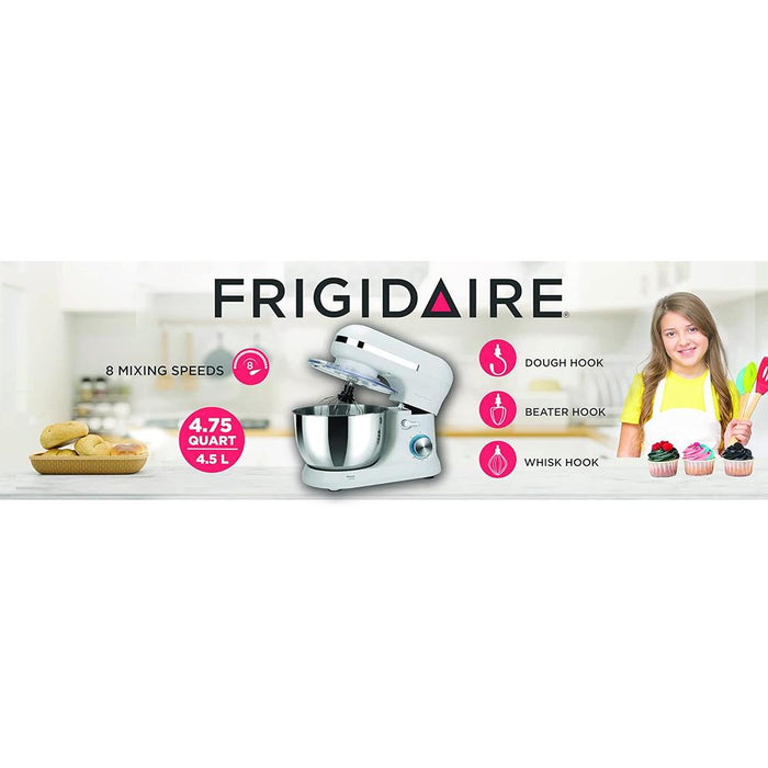 Frigidaire 4.5 Liter Stand Mixer, 8 Speeds, Dough Hook, Metal Whisk - Open Box