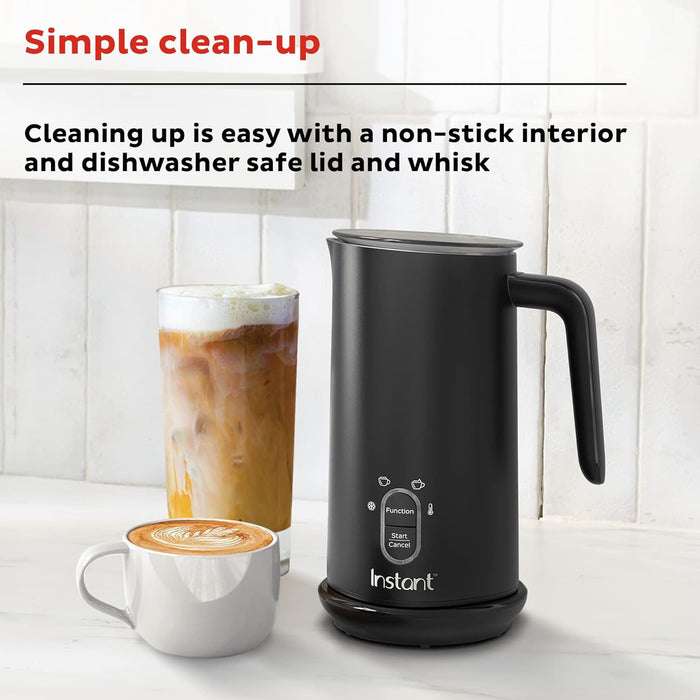 Instant Pot Milk Frother, 4-in-1 Electric Milk Steamer (Renewed) + 2 Year Protection Pack