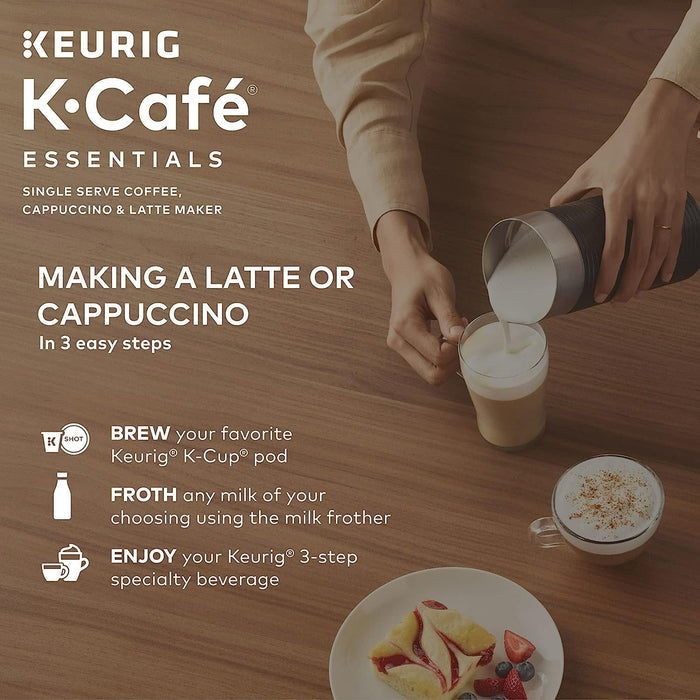 Keurig K-Cafe Single Serve K-Cup Coffee Maker (Renewed) + 2 Year Protection Pack