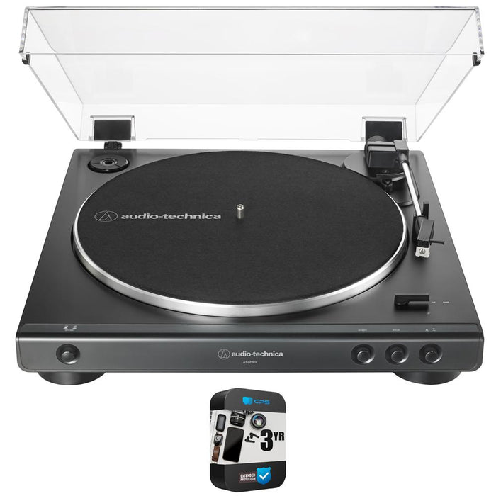 Audio-Technica AT-LP60X-BK Fully Automatic Stereo Turntable w/ 3 Year Warranty Bundle