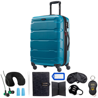 Samsonite Omni Hardside Luggage 28" Spinner Caribbean Blue+Luggage Accessory Kit