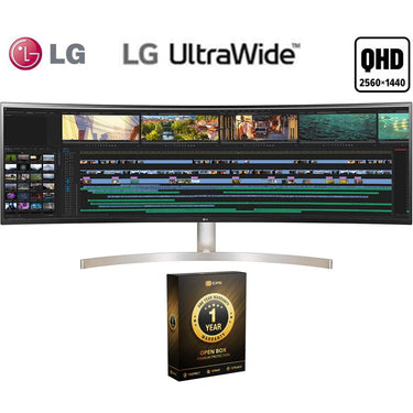 LG 49 Inch UltraWide Dual QHD IPS Curved Monitor (Open Box) with 1 Year Warranty