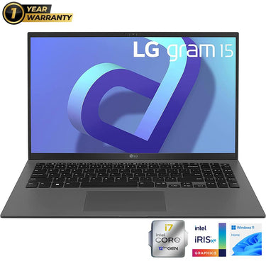 LG Gram 15" Laptop, Intel i7-1260P 16/512GB SSD (Open Box) + 1 Year Warranty Pack