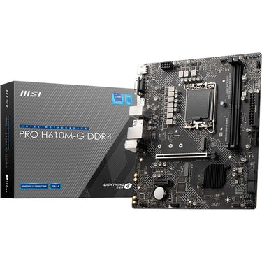 MSI PRO H610M-G DDR4 ProSeries Motherboard, LGA1700, PCIe 4, M.2 Slots