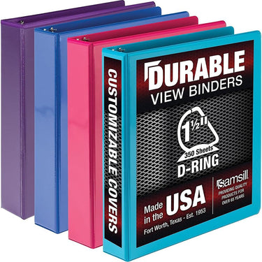 Samsill Durable 5 1.5" Binder 4pk Asst