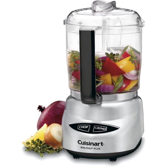 Cuisinart Mini Prep Plus Food Processor, 4 Cup, Brushed Stainless, Factory Refurbished