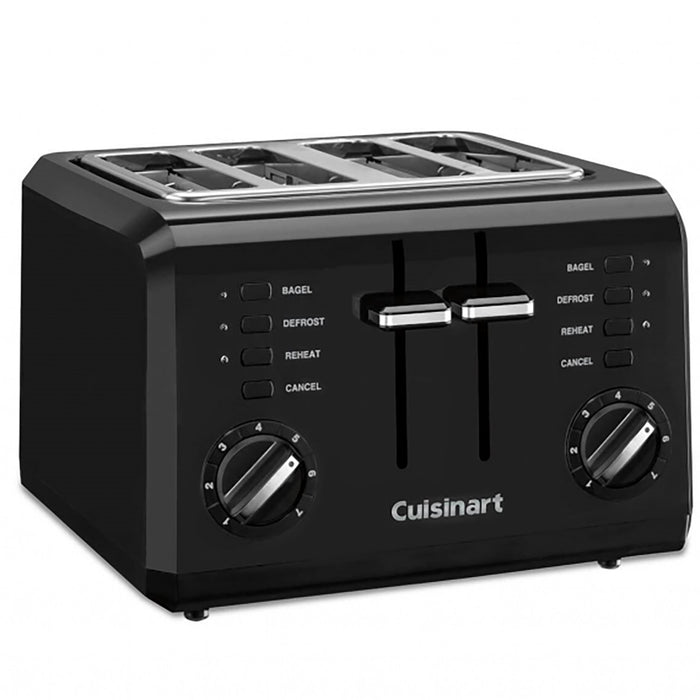 Cuisinart CPT-142BK 4-Slice Compact Toaster, Black, Factory Refurbished