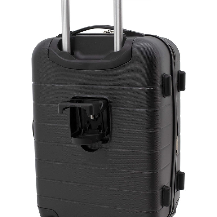 Wrangler 20" Smart Spinner Carry-On Luggage With USB Charging Port, Black