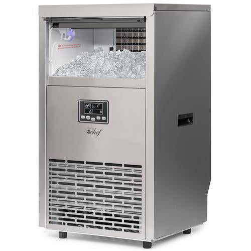 Deco Chef USED 99LB Commercial Ice Maker, 33LB Storage Capacity, Stainless Steel