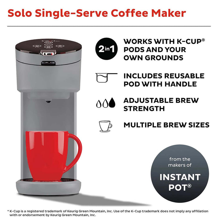 Instant Pot Solo Single-Serve Coffee Maker, Ground Coffee and Pod Coffee Maker (Refurbished)