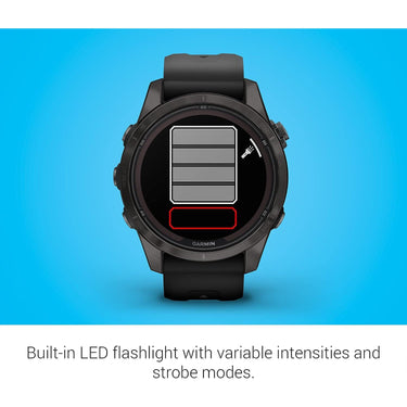 Garmin fenix 7S Pro Solar, Sapphire, Carbon Gray DLC Titanium, Black