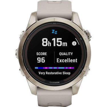 Garmin fenix 7S Pro Solar, Sapphire, Soft Gold Steel, Light Sand