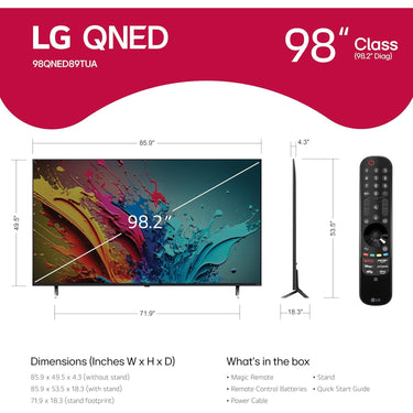 LG 98 inch QNED89T 4K HDR Smart Quantum Dot NanoCell LED TV (2024)
