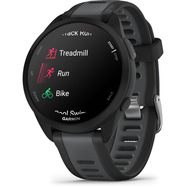 Garmin Forerunner 165 Music Smart Sport Watch, Black + Slate Gray
