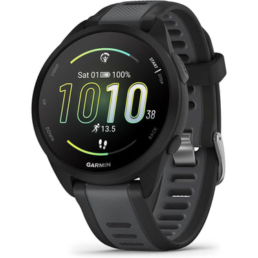 Garmin Forerunner 165 Smart Sport Watch, Black + Slate Gray