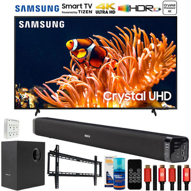 Samsung 85" DU8000 Crystal UHD LED 4K Smart TV (2024) with Deco Gear Home Theater Bundle