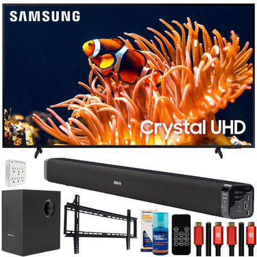 Samsung 55" DU8000 Crystal UHD LED 4K Smart TV (2024) with Deco Gear Home Theater Bundle
