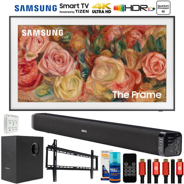 Samsung 75" The Frame QLED 4K Smart TV (2024) with Deco Gear Home Theater Bundle