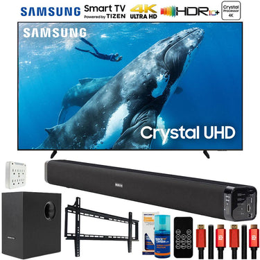 Samsung 98" DU9000 Crystal UHD LED 4K Smart TV (2024) with Deco Gear Home Theater Bundle