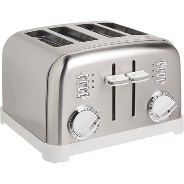 Cuisinart CPT-180W 4-Slice Metal Toaster, White/Stainless Steel, Factory Refurbished