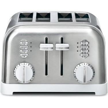 Cuisinart CPT-180W 4-Slice Metal Toaster, White/Stainless Steel, Factory Refurbished