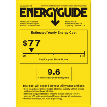 Friedrich  8,000 BTU Smart Thru-The-Wall Air Conditioner with 4,200 BTU Electric Heat