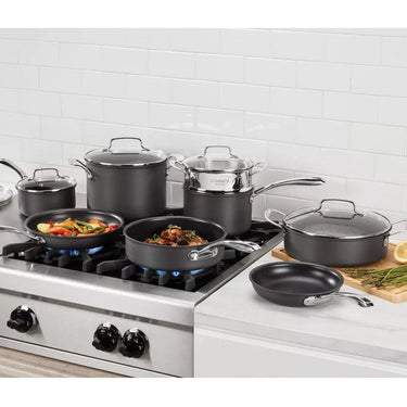 Cuisinart Chef's Classic Nonstick Hard Anodized Cookware 13 Piece Set, Black