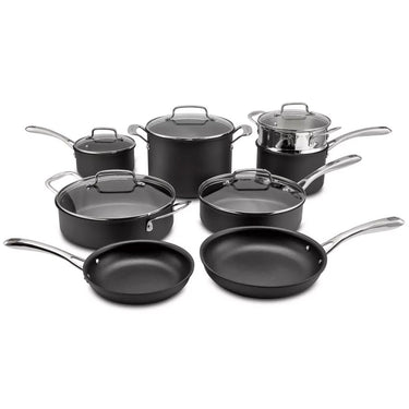 Cuisinart Chef's Classic Nonstick Hard Anodized Cookware 13 Piece Set, Black