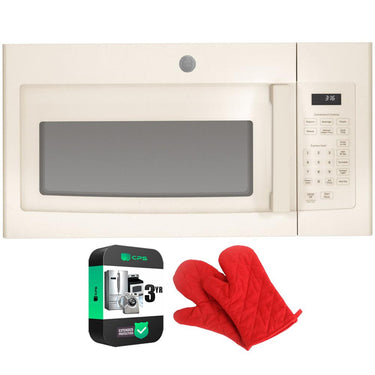 GE 1.6 Cu Ft. Over-the-Range Microwave Oven Bisque + Oven Mitt & 3 Year Warranty