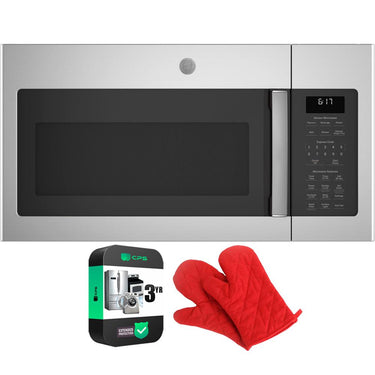 GE 1.7 Cu. Ft. Over-the-Range Sensor Microwave Oven Steel + Mitt & 3 Yr Warranty