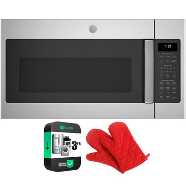 GE 1.9 Cu. Ft. Over-the-Range Sensor Microwave Oven Steel + Mitt & 3 Yr Warranty