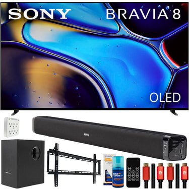 Sony BRAVIA 8 65" 4K HDR Smart OLED TV (2024) with Deco Gear Home Theater Bundle
