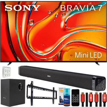 Sony BRAVIA 7 75" 4K HDR QLED Mini-LED TV (2024) with Deco Gear Home Theater Bundle