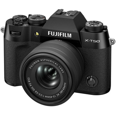 Fujifilm X-T50 Mirrorless Digital Camera (Black) with XC15-45mmF3.5-5.6 OIS PZ Lens Kit