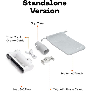 Insta360 Flow Gimbal Stabilizer for Smartphone White w/ 3-Axis Stabilization, AI Tracking