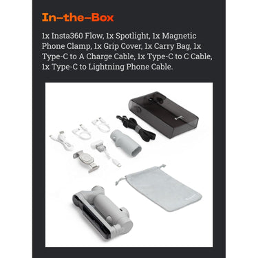 Insta360 Flow Gimbal Stabilizer Creator Kit White w/ 3-Axis Stabilization, AI Tracking