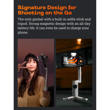 Insta360 Flow Gimbal Stabilizer Creator Kit White w/ 3-Axis Stabilization, AI Tracking