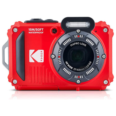 Kodak PIXPRO WPZ2 FHD Rugged Digital Camera, 16MP, Red + 64GB Memory Card Bundle