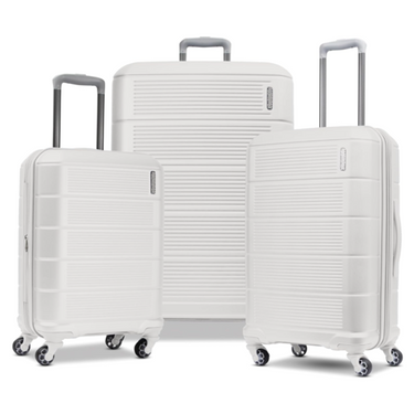 American Tourister Stratum 2.0 Expandable Hardside Luggage with Spinner Wheels, White (3-Piece Set)